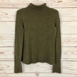 Madewell Army Green Cashmere Turtleneck Sweater